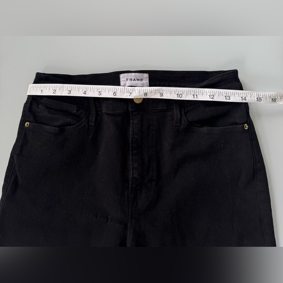 FRAME Black Cropped Straight Jeans – Size 30 - Picture 5 of 9